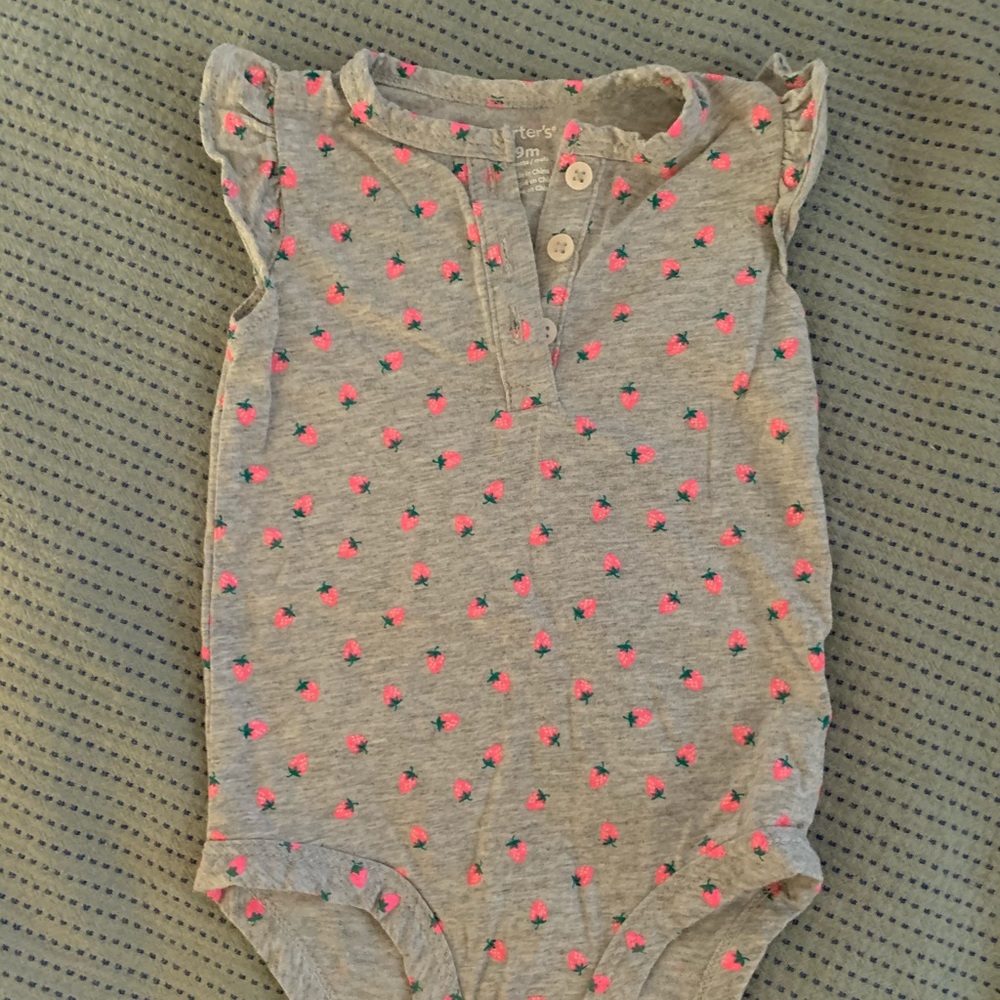 Strawberry Flutter Sleeve Onesie